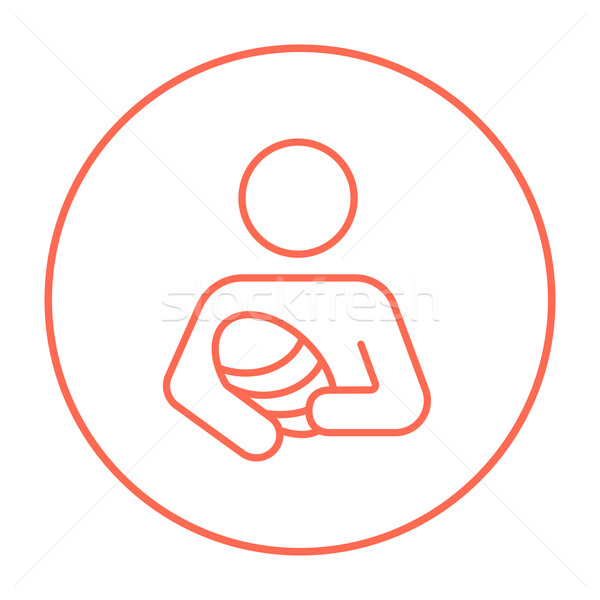 Woman holding baby line icon. Stock photo © RAStudio