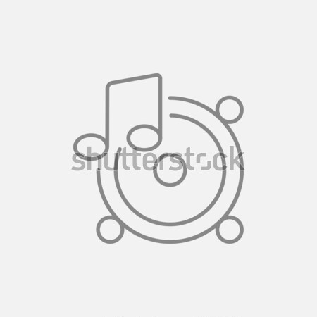 Loudspeakers with music note line icon. Stock photo © RAStudio