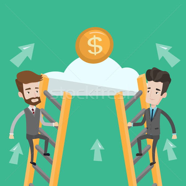 Two businessman climbing to success. Stock photo © RAStudio