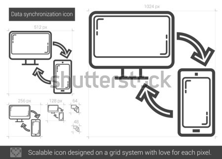Data synchronization line icon. Stock photo © RAStudio