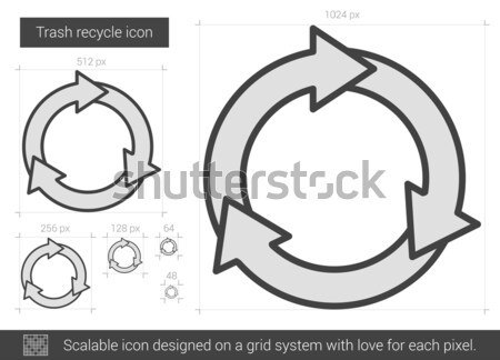 Trash recycler ligne icône vecteur isolé [[stock_photo]] © RAStudio