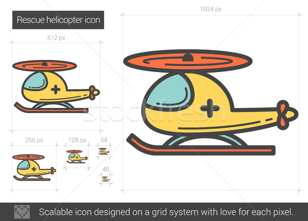 Rescate helicóptero línea icono vector aislado Foto stock © RAStudio