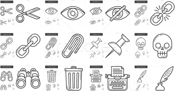 Content Edition line icon set. Stock photo © RAStudio