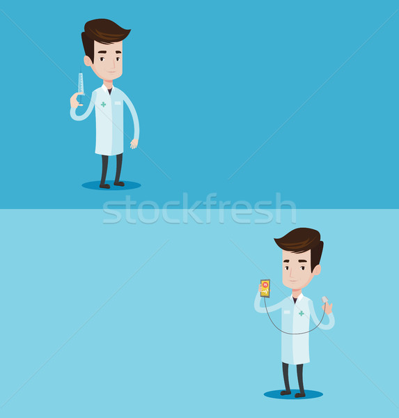 Dois médico banners espaço texto vetor Foto stock © RAStudio