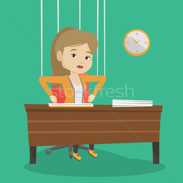Business woman marionette on ropes working. Stock photo © RAStudio