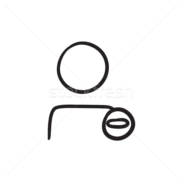 Utilisateur profile moins signe croquis icône [[stock_photo]] © RAStudio