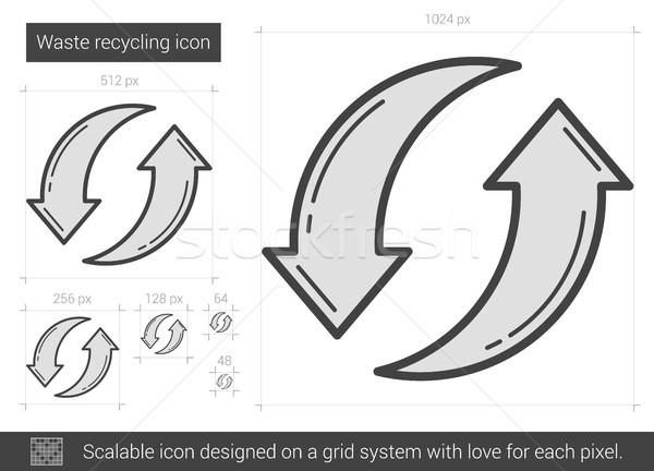 Afval recycling lijn icon vector geïsoleerd Stockfoto © RAStudio
