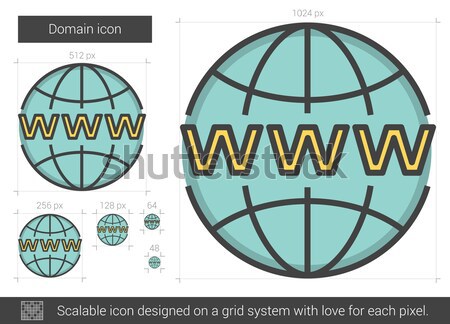 Domein lijn icon vector geïsoleerd witte Stockfoto © RAStudio