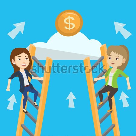 Two business women competing for the money. Stock photo © RAStudio