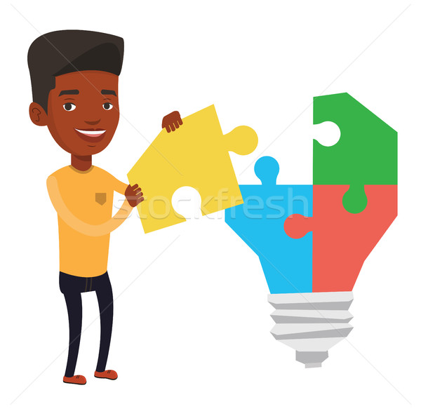 Man having business idea vector illustration. Stock photo © RAStudio