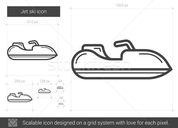 Jet ski линия икона вектора изолированный белый Сток-фото © RAStudio