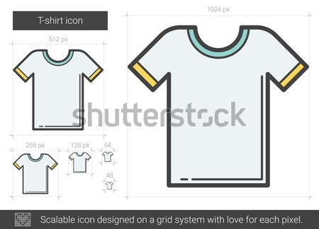 Zdjęcia stock: Tshirt · line · ikona · wektora · odizolowany · biały