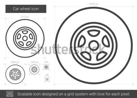 Stock fotó: Autó · kerék · vonal · ikon · vektor · izolált