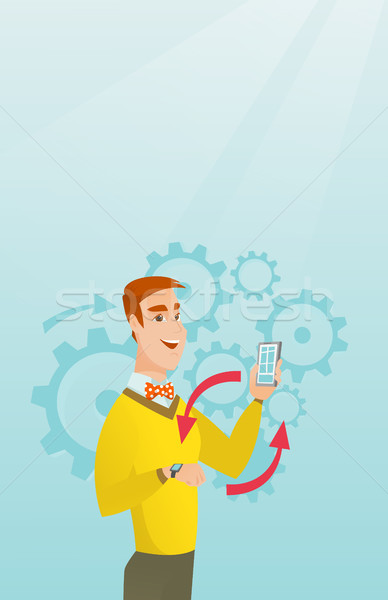 Synchronization between smartwatch and smartphone. Stock photo © RAStudio