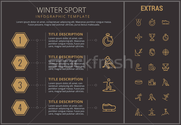 Sports d'hiver modèle icônes chronologie [[stock_photo]] © RAStudio