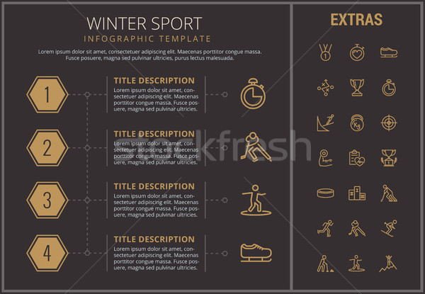 ウィンタースポーツ インフォグラフィック テンプレート 要素 アイコン タイムライン ストックフォト © RAStudio