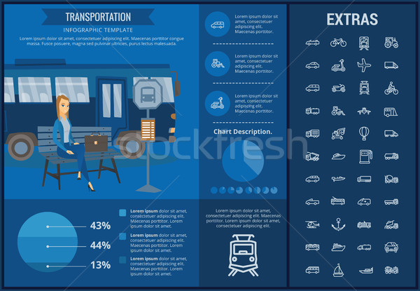 Transporte infografía plantilla elementos iconos personalizable Foto stock © RAStudio