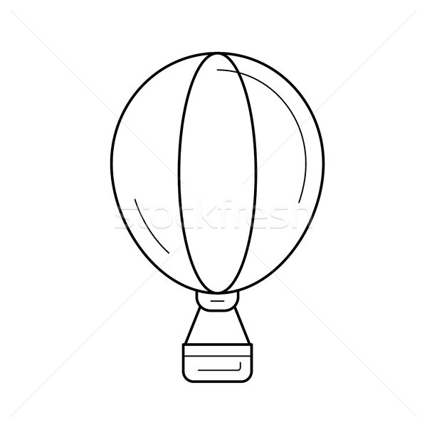 Globo de aire caliente línea icono vector aislado blanco Foto stock © RAStudio