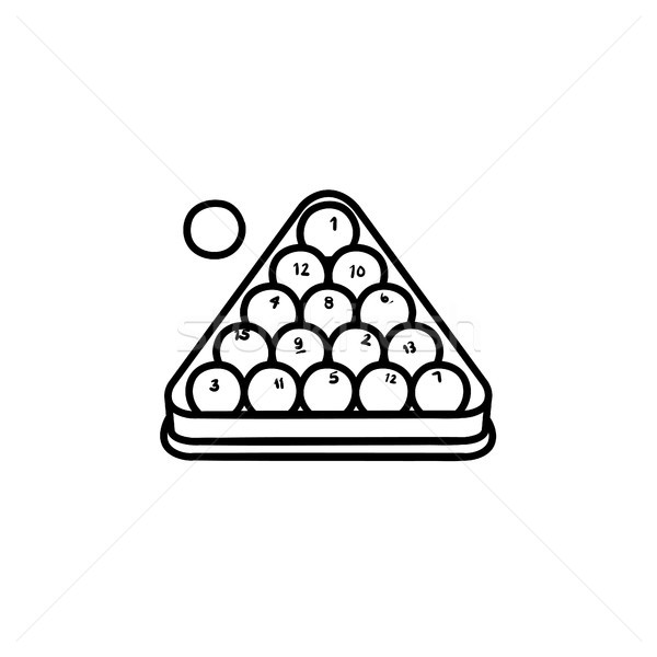 [[stock_photo]]: Billard · rack · dessinés · à · la · main · croquis · icône