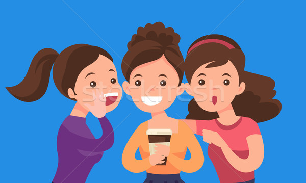 Young caucasian white women sharing gossips. Stock photo © RAStudio