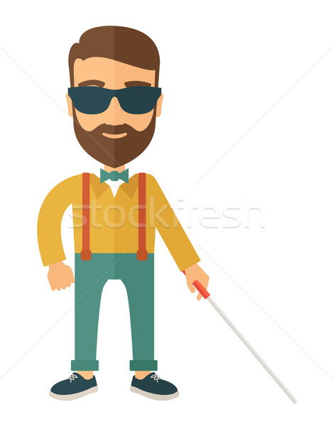 Blind man with walking stick Stock photo © RAStudio