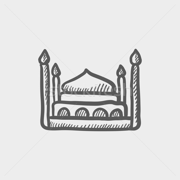 First class room hotel bed sketch icon Stock photo © RAStudio