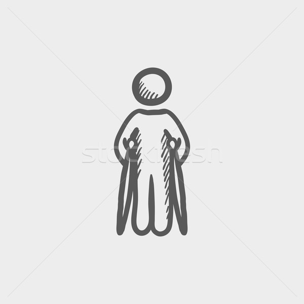 Injured man with crutches sketch icon Stock photo © RAStudio