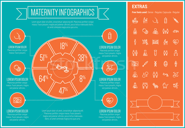 Maternidad línea diseno infografía plantilla elementos Foto stock © RAStudio