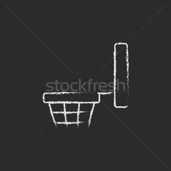 Basketball hoop icon drawn in chalk. Stock photo © RAStudio