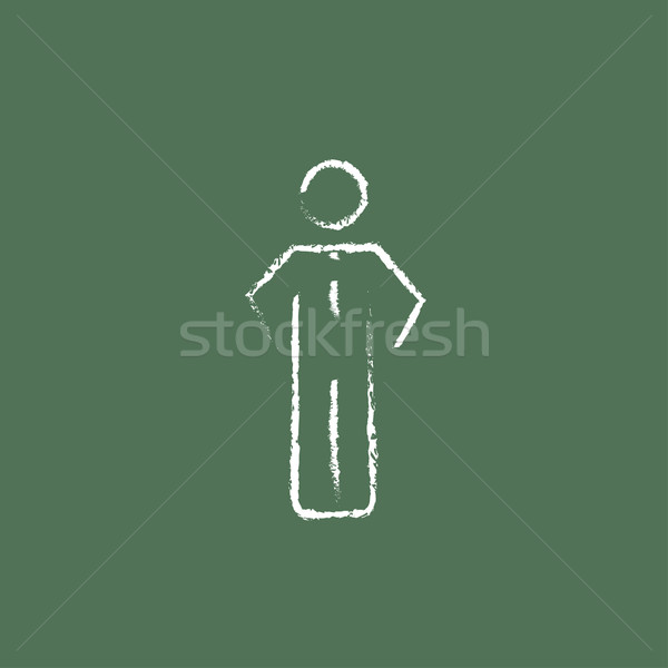 Businessman standing icon drawn in chalk. Stock photo © RAStudio