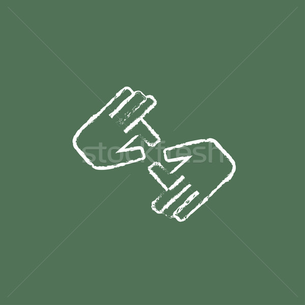 Ujj nyelv ikon rajzolt kréta kézzel rajzolt Stock fotó © RAStudio