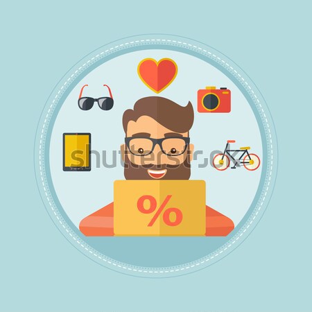 Customer with laptop. Stock photo © RAStudio