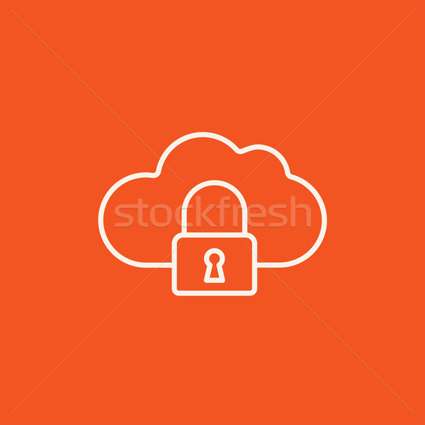 Cloud computing security line icon. Stock photo © RAStudio