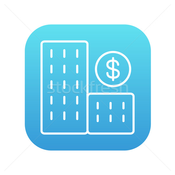 Stock photo: Condominium with dollar symbol line icon.