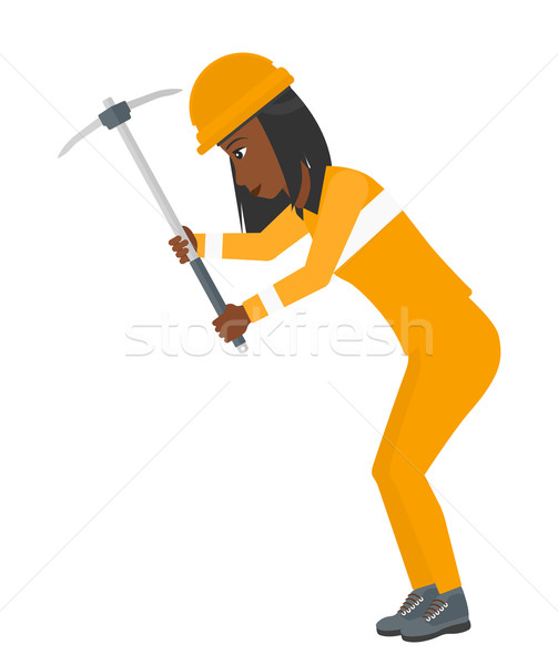 Miner working with pick. Stock photo © RAStudio