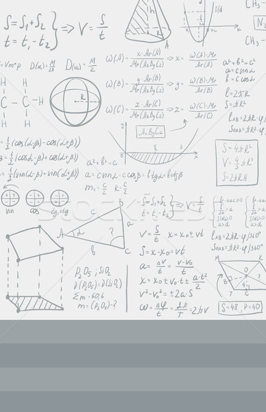Witte Blackboard wiskundig vector ontwerp illustratie Stockfoto © RAStudio