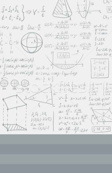 Background of white blackboard with mathematical equations. Stock photo © RAStudio