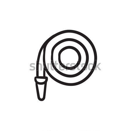 Stock photo: Firefighter hose sketch icon.
