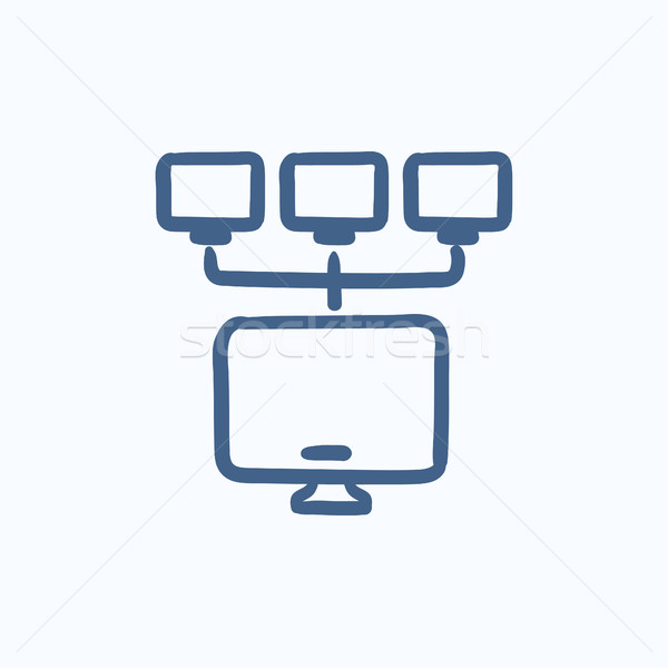 Computer network sketch icon. Stock photo © RAStudio