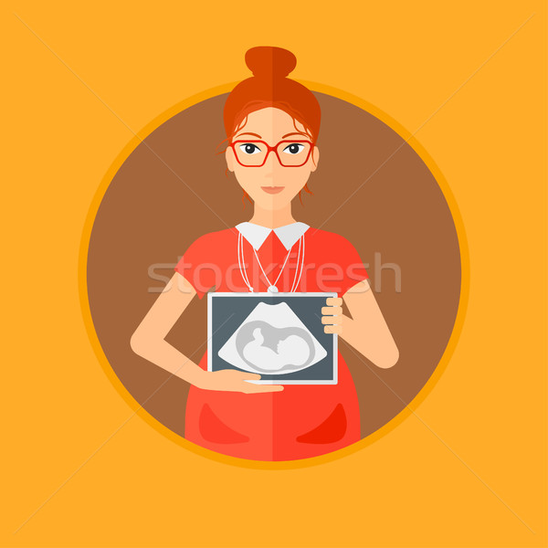 Zwangere vrouw ultrageluid afbeelding scannen buik Stockfoto © RAStudio