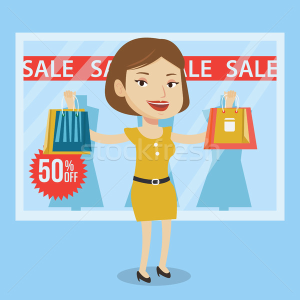 Woman shopping on sale vector illustration. Stock photo © RAStudio