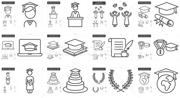 Education line icon set. Stock photo © RAStudio