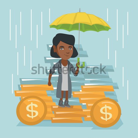 Business man insurance agent with umbrella. Stock photo © RAStudio