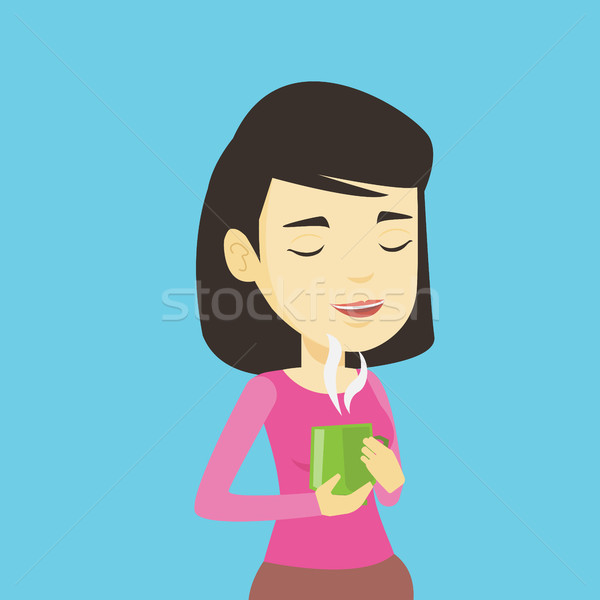 Woman enjoying cup of coffee vector illustration Stock photo © RAStudio