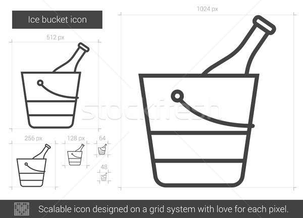 氷 バケット 行 アイコン ベクトル 孤立した ストックフォト © RAStudio