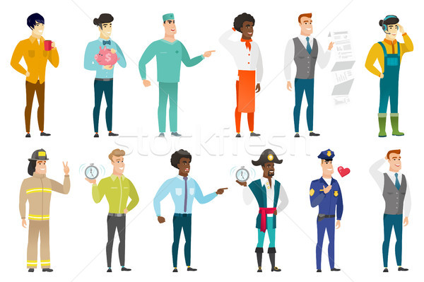 Stock photo: Vector set of professions characters.