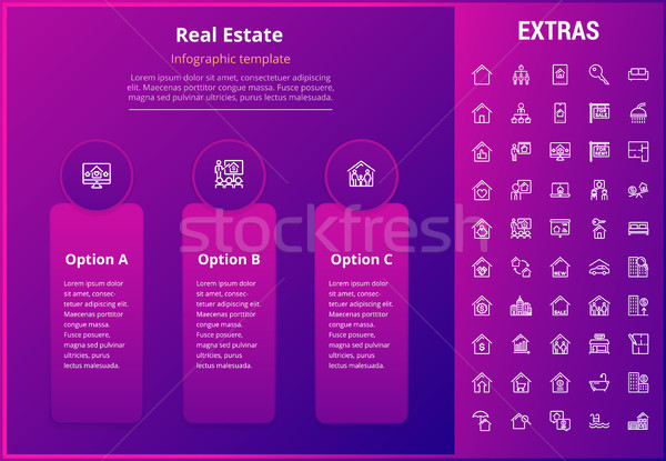Imobiliare sablon element icoane optiuni Imagine de stoc © RAStudio