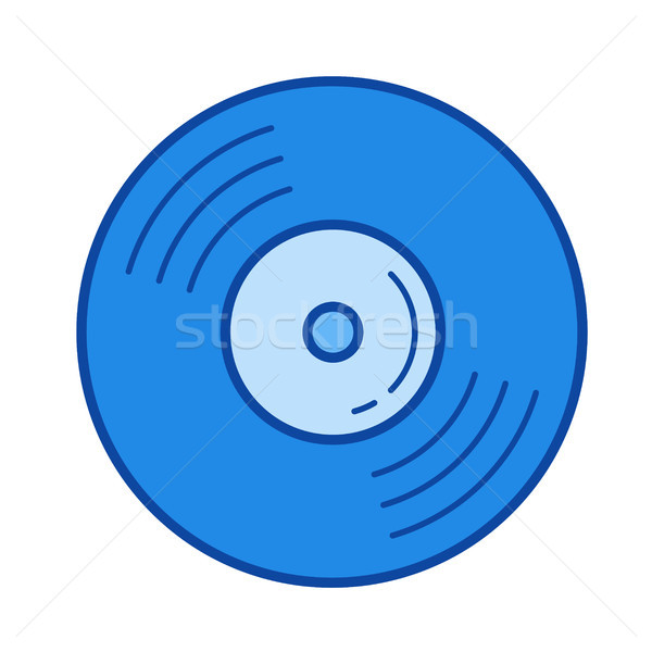 Stock photo: Vinyl disk line icon.