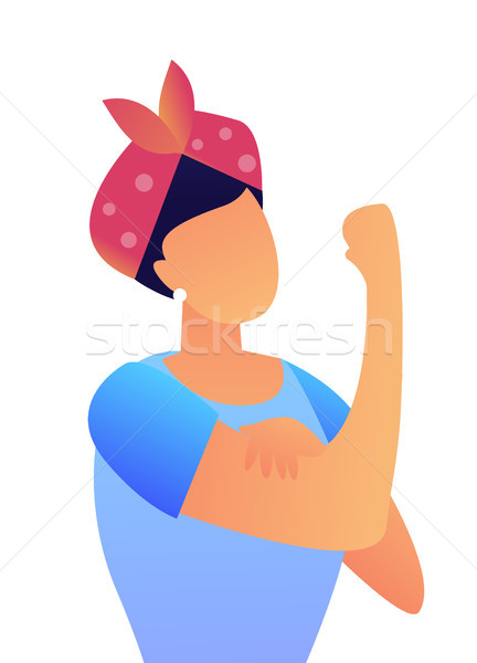 Kobieta biceps bandaż głowie pięść Zdjęcia stock © RAStudio
