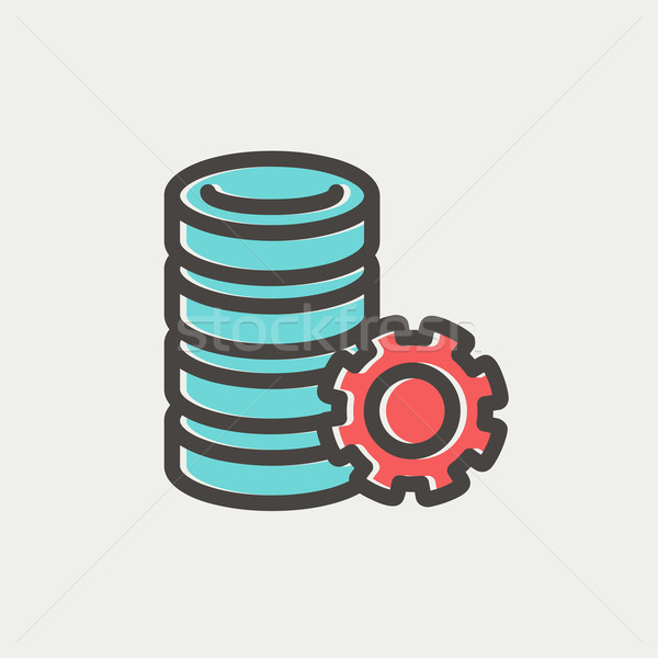 Server with gear thin line icon Stock photo © RAStudio